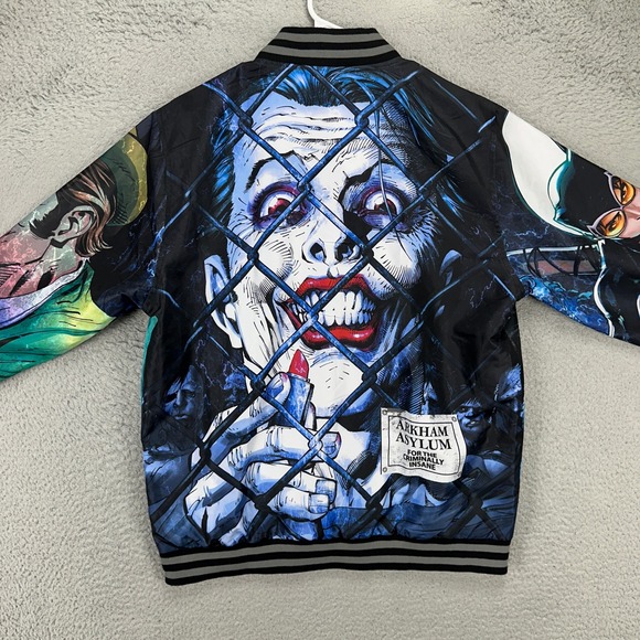 Tango Hotel Adult Mens Bomber Jacket Medium Multi Batman Joker Full‎ Zip Pockets - Picture 3 of 10